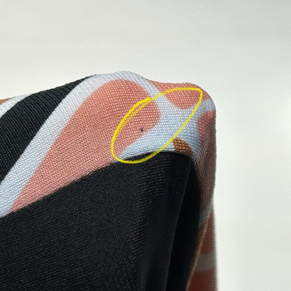 Bob Mackie plus size 1X faux wrap dress 3/4 sleeve stretch knit black geometric - Picture 14 of 14